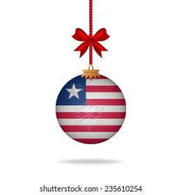 Ilustration christmas ball flag Liberia