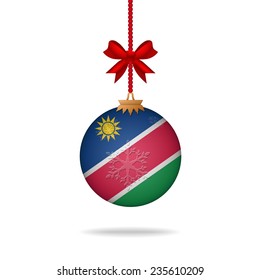 Ilustration christmas ball flag Namibia