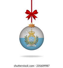 Ilustration christmas ball flag San Marino