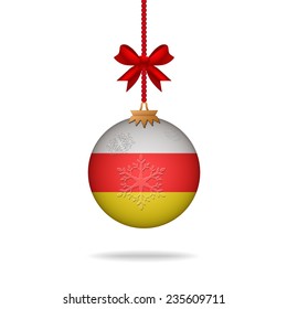 Ilustration christmas ball flag South Ossetia