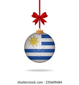 Ilustration christmas ball flag Uruguay