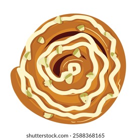 Ilustration of Cinnamon Rolls with Pistachio Nut