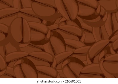 Ilustration of a close up coffee beans