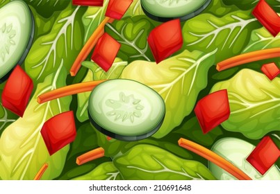 Ilustration of a closeup salad