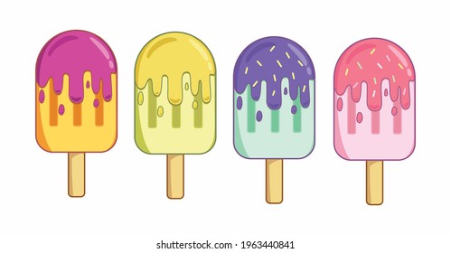 diseño de vectores de popcis coloridos
