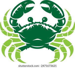 Ilustration Crab Logo Design Silhouette with simple color, suitable for t-shirt, icon or wallpaper
