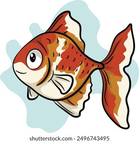 Ilustration of cute goldfish vector editable and usable