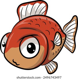 Ilustración de Vector de pez dorado lindo editable y utilizable