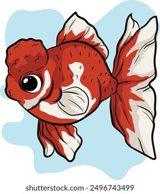 Ilustration of cute goldfish vector editable and usable