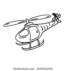 ilustração de helicóptero bonito para livro de coloração