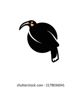 Ilustration design logo for rare huia bird icon. Vector illustration EPS.8 EPS.10