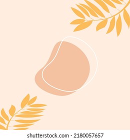 Ilustration design of minimlaist simple design draw leaf perfect for wallpaper or interior design