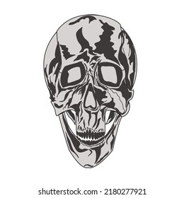 Ilustration design of skulll head emotion perfect for education design or design tshirt and other design