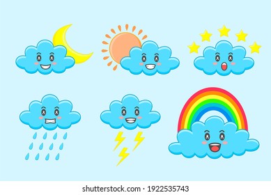 Ilustration Design Vector of Character Vector Cloud Cute