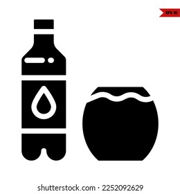 ilustration of drinks glyph icon