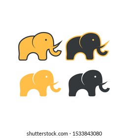 ilustration of elephant logo set 