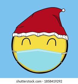 Ilustration Emoticons special Christmas for Background, Wallpaper. 