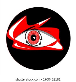 ilustration in the eye red and black  vector