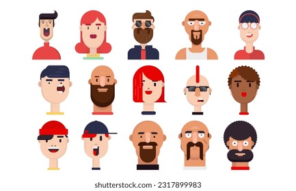Ilustration Face Flat Design Minimalist