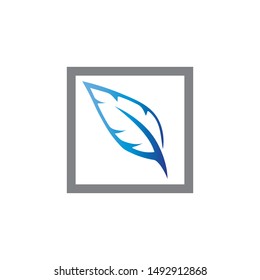 ilustration feather logo template vector