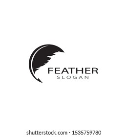 ilustration feather logo template vector