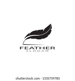 ilustration feather logo template vector