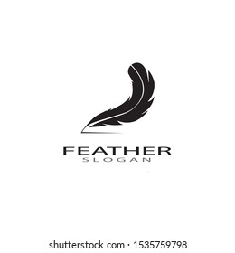 ilustration feather logo template vector