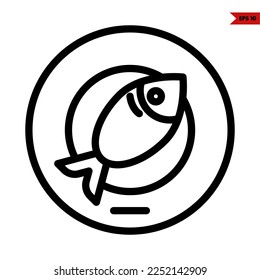 ilustration of fish line icon