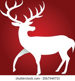 ilustration flat deer christmas background 