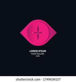 ilustration graphic vecotr of Compass shapes in pink gradient color,free vector