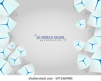 ilustration graphic vector of 3d shield shapes patterns for background purpose free vector