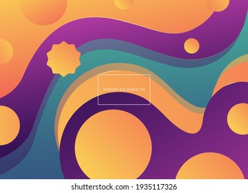 ilustration graphic vector of abstract fluid modern background in orange and purple suitable for computer background free vector