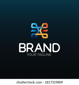 Ilustration graphic vector of abstract x logo in colorful gradient free vector