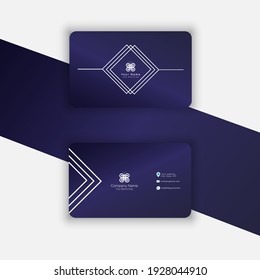 Ilustration graphic vector of blue elegant name card with geometric in it for digital printing company free vector