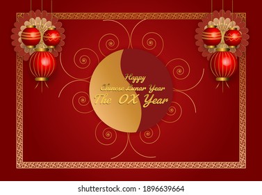 chinesischer Neujahrsbanner auf Blumenschmuck-freier Vektorgrafik