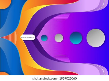 ilustration graphic vector of colorful gradient geometric wavy  background free vector