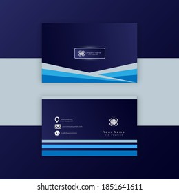 Ilustration Graphic Vector Of Elegant Bussines Card In Blue And Silver Colors For Digital Printing Company  Free Vector