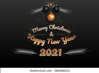 navidad simple y elegante e ilustración de año nuevo en vector libre de plata y oro