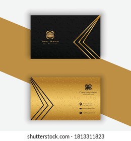 Ilustration graphic vector of elegant gold and black vip card template for digital printing company free vector