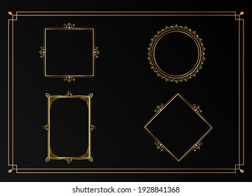 ilustration graphic vector of elegant set  floral ornament in golden color suitable for digital printing company  free vector