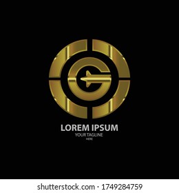 ilustration graphic vector of G in gold and rounded golden colors free vector 