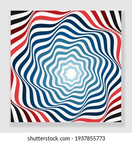 ilustration graphic vector of illusional optical background in bllue and red free vector