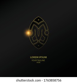 Luxusmonoline-Logo auf dunklem Schwarz-Weiß