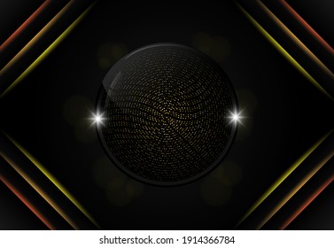 Ilustration graphic vector of luxury rounded shapes background in golden shcemes colors free vector