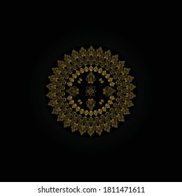 Ilustration graphic vector of mandala batik pattern in gold free vector