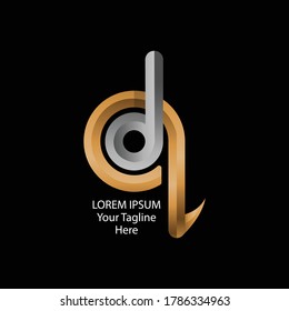 ilustration graphic vector of Monogram D and  logo in gold snd silver color.free vector