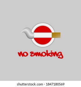 ilustration graphic vector of  no smoking sticker text free vector