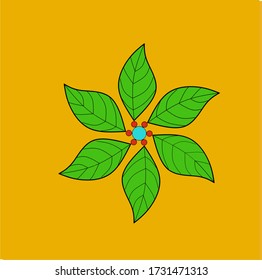 Ilustration graphic vector of, a green leaf surrounding a circle. Where the illustration has philosophy The earth is guarded by nature. This illustration is good for an organization or natural product