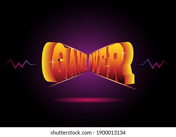 Ilustration graphic vector of perspective game over text effect free vector