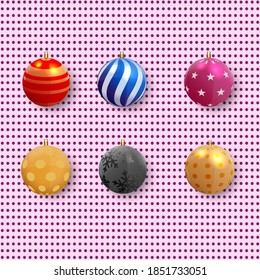 ilustration graphic vector of realiistic colorful  christmas balls illustration free vector